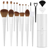 LUXBRU makeup brush set case keeps tools organized for on-the-go beauty routines.