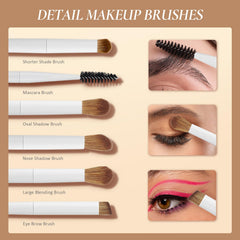 LUXBRU soft-synthetic bristles close-up highlights gentle, even powder pickup.