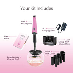 Luxe brush spinner pink for gentle rotation and quick drying of brushes
