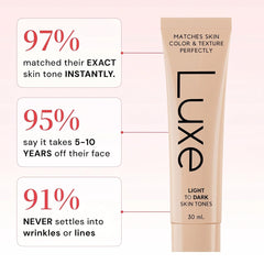 Luxe texture close-up swipe showing smooth blendability and matte finish