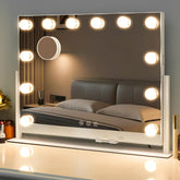 LuxeVue vanity mirror with 12 LED bulbs delivers even, makeup-friendly lighting for flawless application.