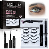 Luxillia eyelash kit flatlay shows natural-looking lashes for daily wear.