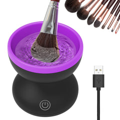 Luxiv electric makeup brush cleaner front view shows compact design for on-the-go use.