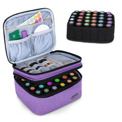 LUXJA Essential Oil Carrying Case main compartment holds up to 30 bottles for organized travel.