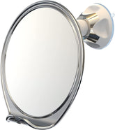 Luxo chrome front-view mirror with fog-free clarity for shaving