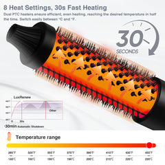 LuxRenew Plus Infrared Bounce Brush shows LED display and smart temperature control.