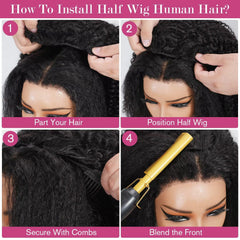 Luxyrose kinky curly half wig 3-in-1 design for versatile styling