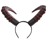 L'VOW Demon Horn Headband closeup highlights lightweight durability for all-night cosplay.
