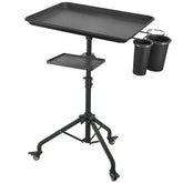 LWADALN salon-tray-cart on wheels side view shows mobile convenience for busy studios.
