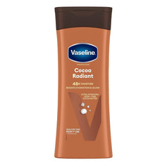 Lynx Vaseline Intensive Care Cocoa Radiant bottle showing cocoa butter hydration for dry skin