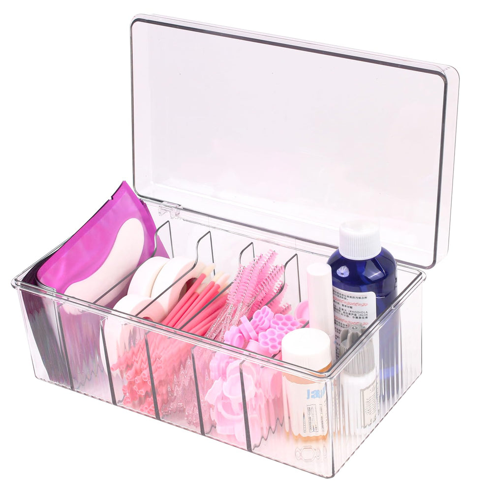 LynxLink lash cart organizer with dustproof lid keeps supplies clean and organized.