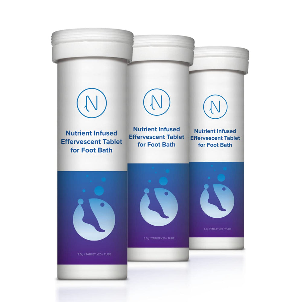 M Pain Management Technologies diabetic foot soak tubes packaging designed for convenient foot care.