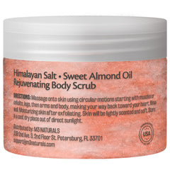 M3 Naturals Himalayan Salt Scrub body-scrub action demonstrates full-body polish and detox vibes.