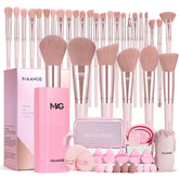 MAANGE 51-piece makeup brush set full kit display for organized application