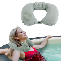 MABOZOO U-shaped hot bath pillow provides neck support for a relaxed soak