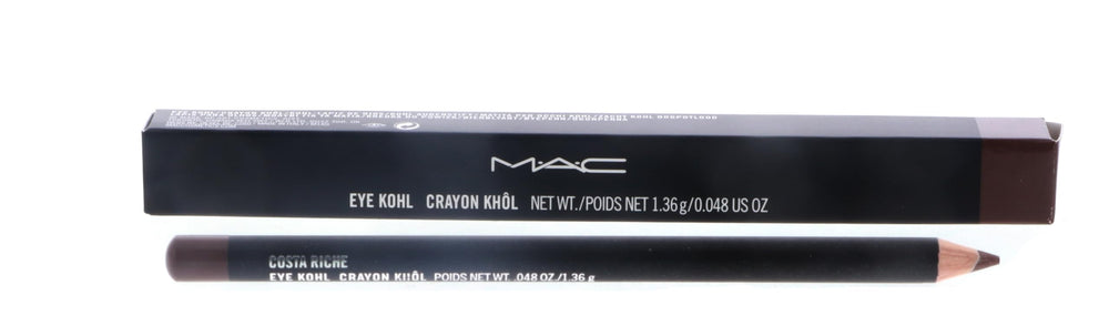 MAC Eye Kohl Costa Riche pencil-tip swatches rich color for precise eye definition.