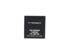 MAC Fluidline Blacktrack packaging closeup shows travel-friendly 3g jar.