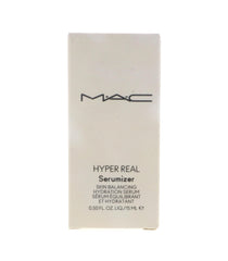 MAC Hyper Real Serumizer application swatch demonstrates skin-balancing texture before makeup.
