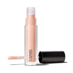 MAC Lipglass C-Thru application delivers glassy shine with subtle color.