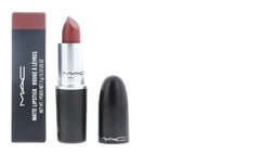 MAC Lipstick Taupe Matte application demonstrates precise, quick lip color for on-the-go.