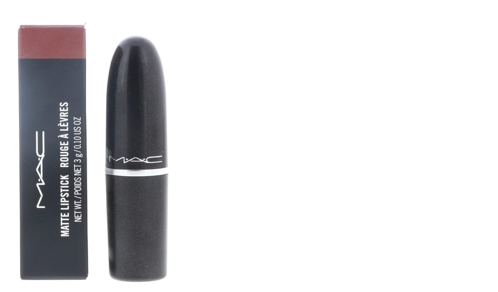 MAC Lipstick Taupe Matte tube shows versatile everyday shade for neutral looks.