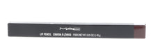 MAC Nightmoth lip pencil on lips delivering long-wearing color.