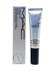 MAC Studio Fix Mattifine bottle close-up showing 12-hour shine-control for a matte complexion
