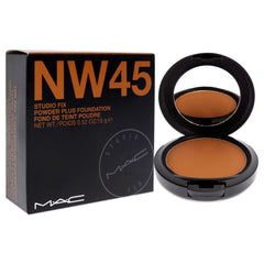 MAC Studio Fix Powder Foundation NW45 skin texture closeup highlights matte finish