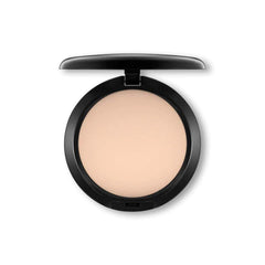 MAC Studio Fix Powder Plus Foundation NC15 compact open for long-wear, matte finish.