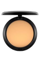 MAC Studio Fix Powder Plus Foundation NC43 compact with built-in mirror for quick on-the-go touch-ups.