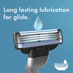 Mach3 refils pack on sink demonstrates easy replacement in your grooming routine.