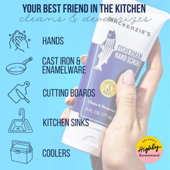 MacKenzie's Fisherman Hand Scrub lemon essential oil scent delivers refreshing citrus notes