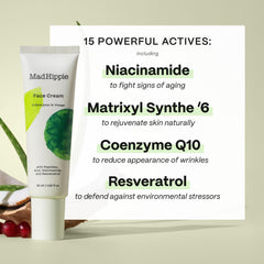 Mad Hippie Face Cream niacinamide detail on bottle highlights skin tone support