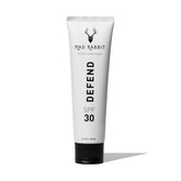 Mad Rabbit Defend SPF 30 sunscreen tube front for daily skin and tattoo protection.