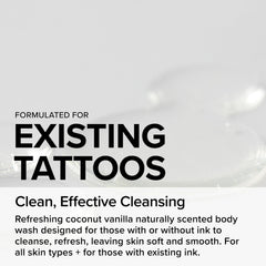 Tattooed area treated with Mad Rabbit Refresh Body Wash.