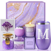 MADDIFY Lavender Spa Gift Basket bath salts deliver a soothing home spa experience.