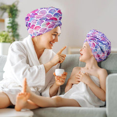 MADHOLLY two-pack microfiber towel set with mermaid pattern for family use.