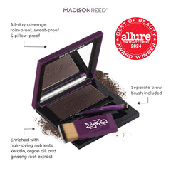 Madison Reed Ombra dark brown brow brush shapes brows for defined arches.