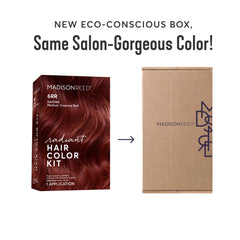 Madison Reed Radiant Color Kit 6RR shade swatches for vibrant Cayenne Red options.