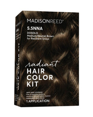 Madison Reed Radiant Color Kit box front shows premium shade for resistant grays.