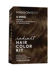 Madison Reed Radiant Color Kit box shows salon-grade dye for even gray coverage