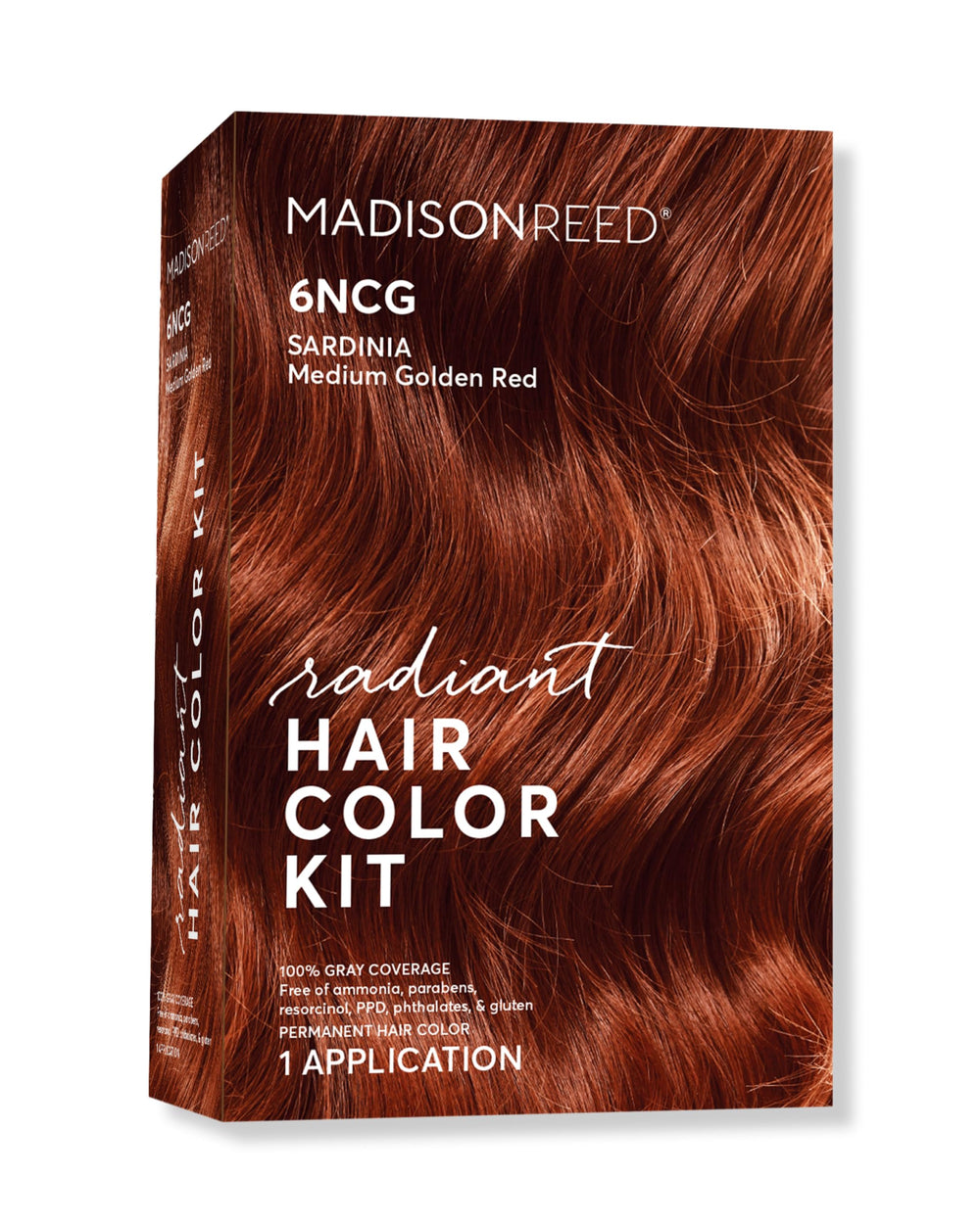 Madison Reed Radiant Color Kit Sardinia Red box setup for at home salon quality color.