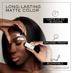 MADLUVV Brow Stamp Refill swatches skin with natural matte finish for subtle enhancement