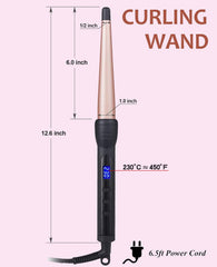 MADURIAO curling wand LCD display with precise temperature settings