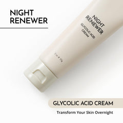 MAELOVE Night Renewer jar open swirl highlights two-in-one cream texture and hydration.