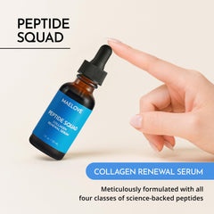 MAELOVE Peptide Squad pump-dispense shot shows silky texture for smooth skin.