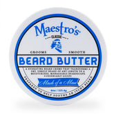 Maestro's Classic beard butter 4oz tin for all beard types delivering hydration and shine.