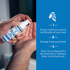 Maestro's Classic Beard Oil moisturizes skin underneath for comfortable hydration.