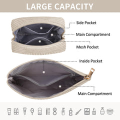 MageFY large makeup bag beige interior pocket highlights secure organization for overnight trips