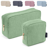 MAGEFY makeup bag green large front view for easy travel organization